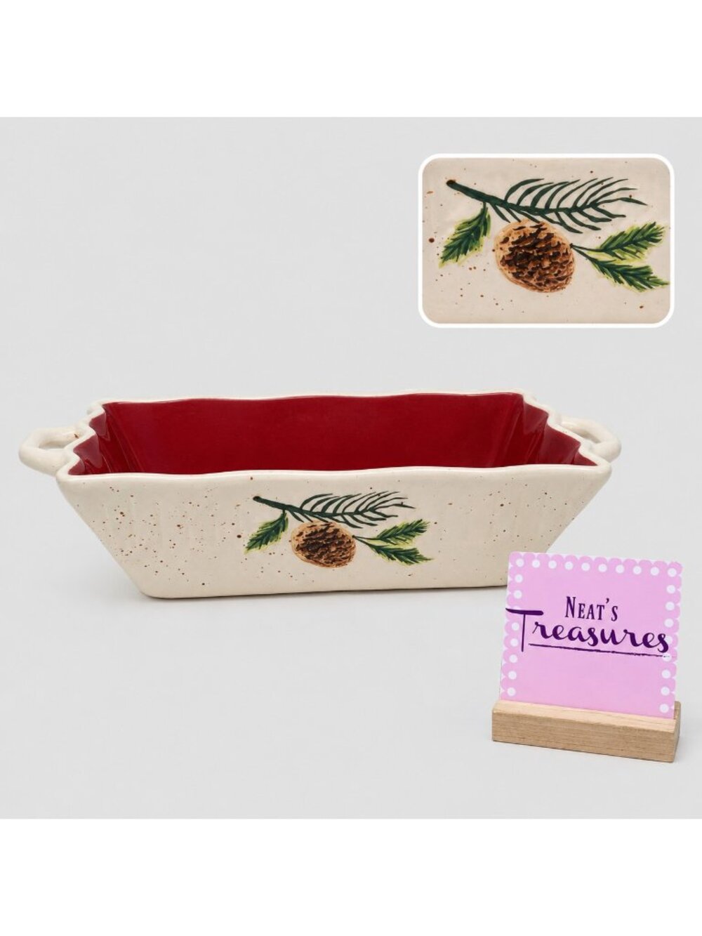 Hobby Lobby CHRISTMAS TRADITION 2013 Rectangle Red White Speckled Baking Pan